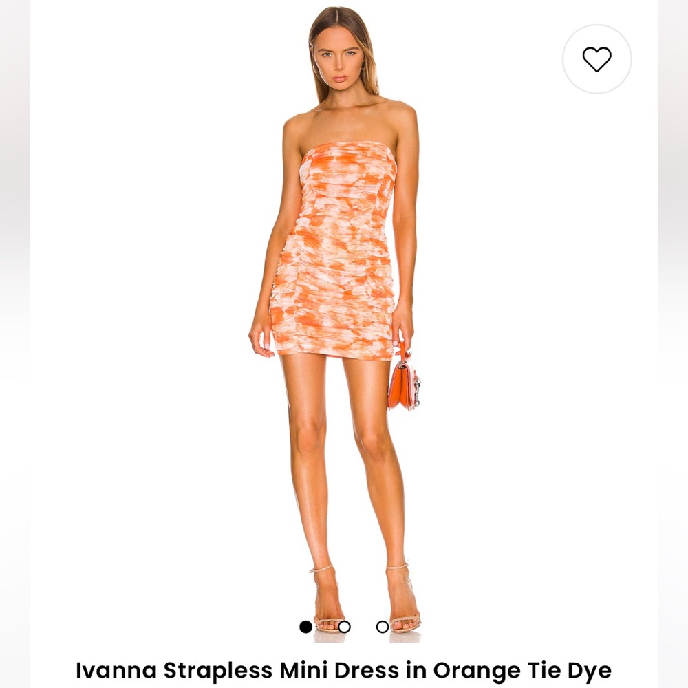 Ivanna Strapless Mini Dress in Orange Tie Dye
superdown brand from Revolve